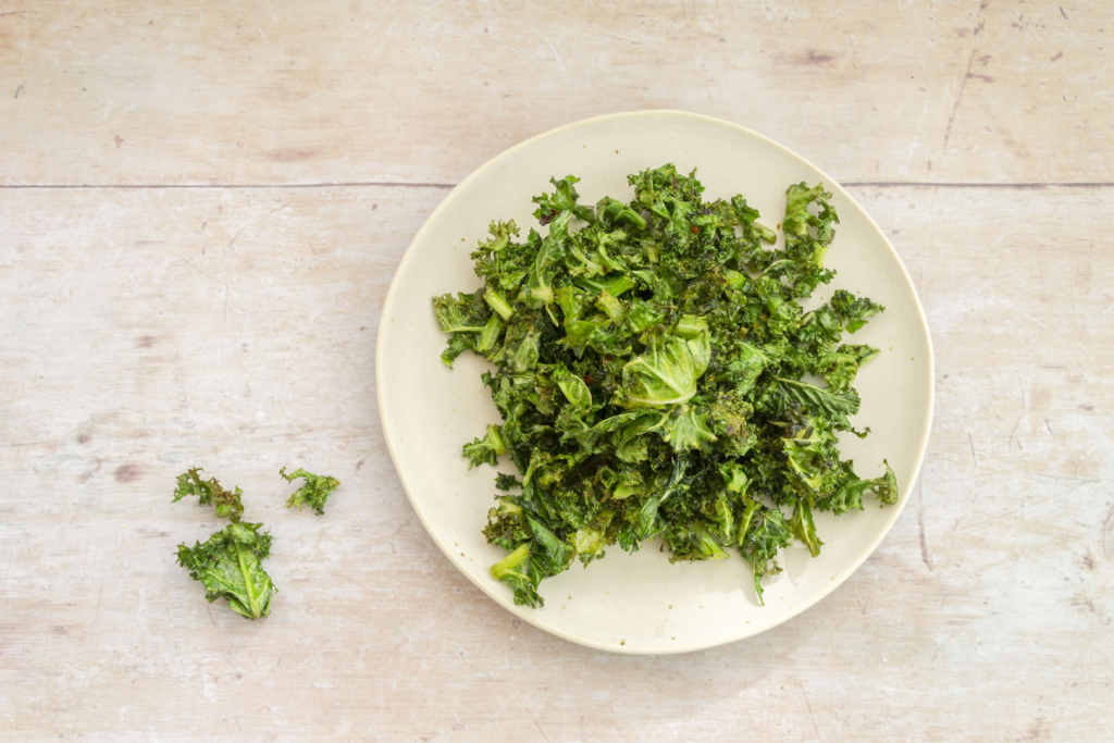 Vegan Cheese and Chili Kale Chips