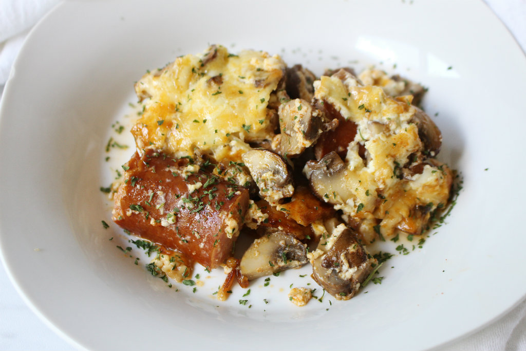 Kielbasa Mushroom Casserole