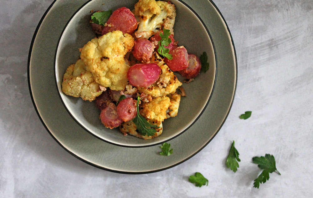 Spiced Tahini Cauliflower And Radishes