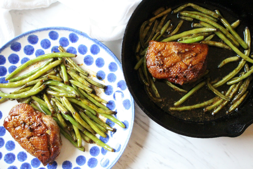 Sticky Sweet Duck Breast And Green Beans