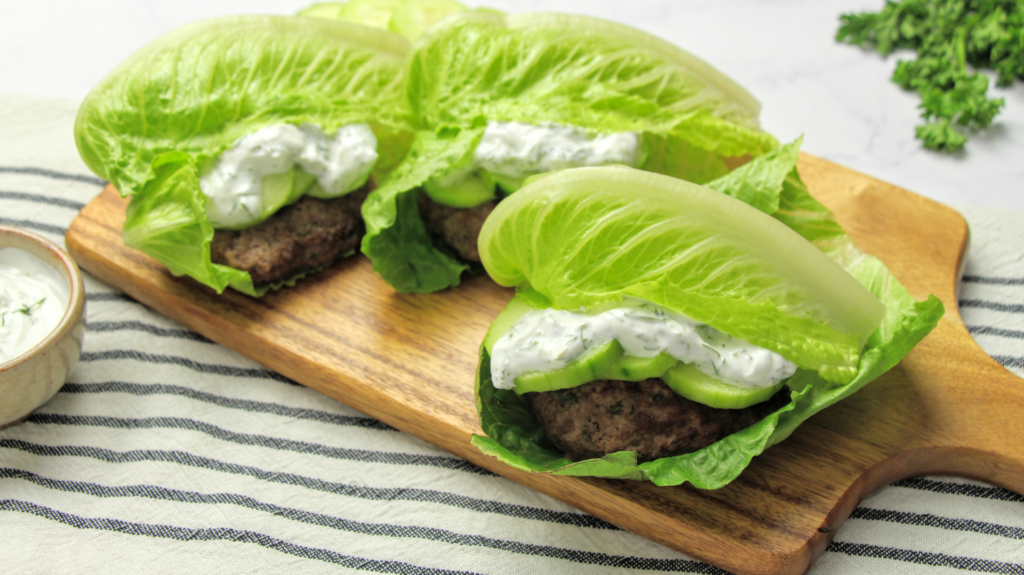 Lettuce Wrapped Lamb Burgers