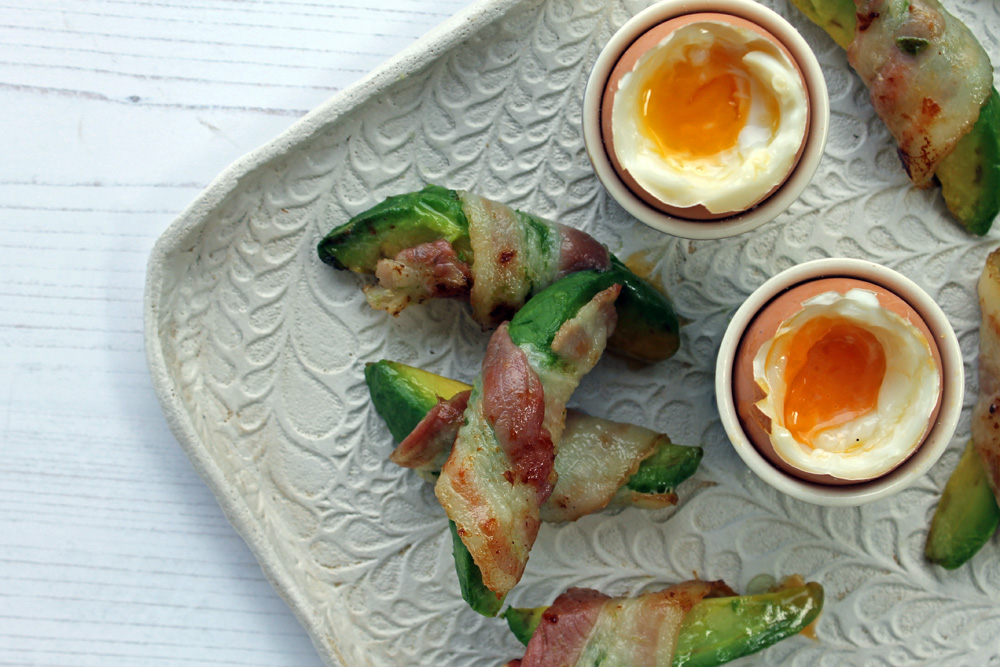 Dippy Eggs With Avocado And Bacon Soldiers