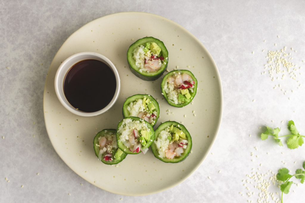 Shrimp and Cucumber Sushi