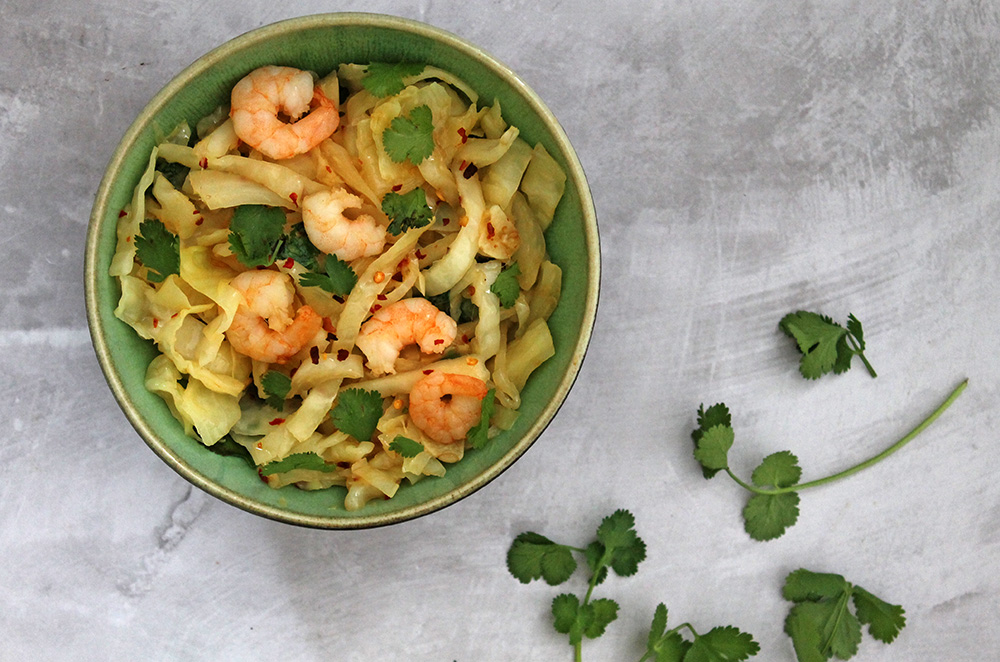 Spicy Shrimp And Cabbage Noodles