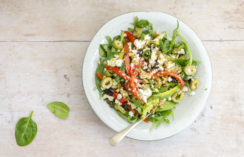 Feta, Walnut and Red Pepper Salad