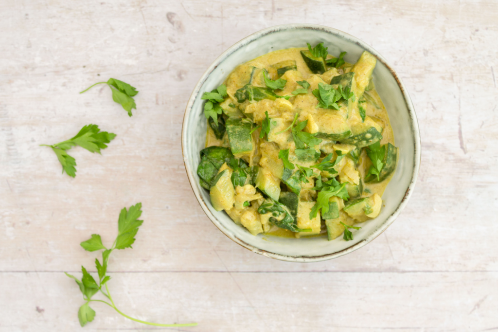 Curried Zucchini and Spinach