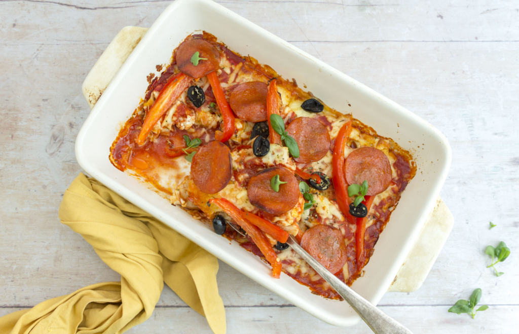 Cauliflower Pizza Bake