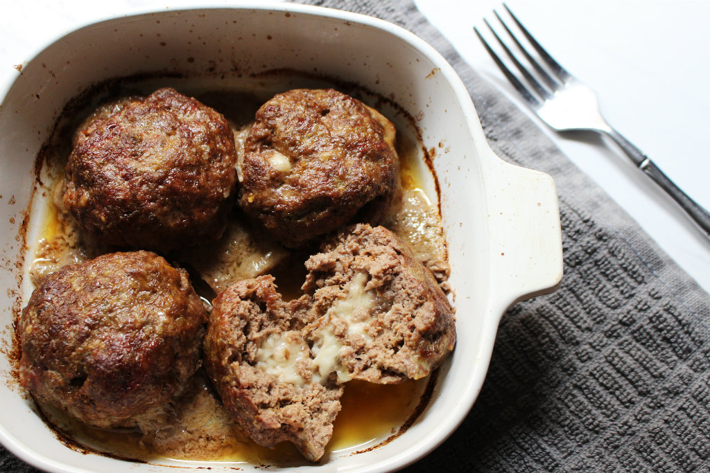 Jumbo Cheese Stuffed Meatballs