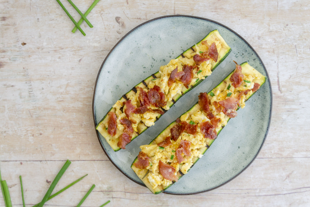 Zucchini Boats with Bacon and Eggs