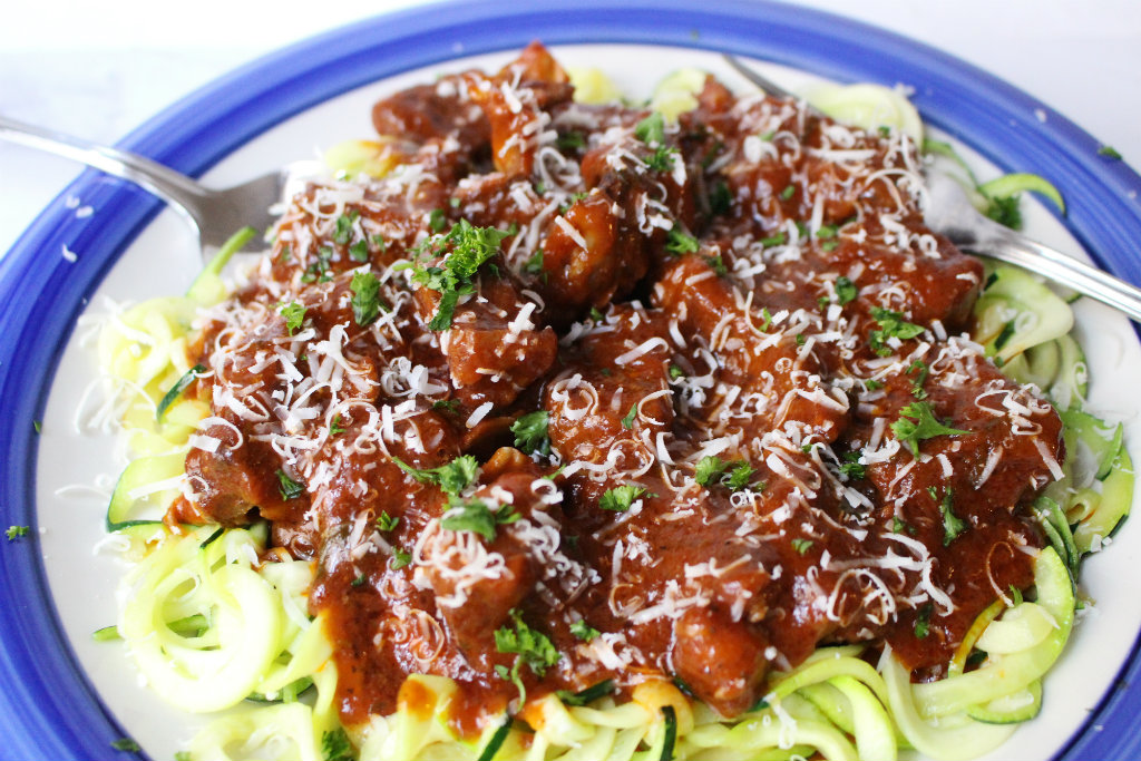 Short Rib Ragu Over Zoodles