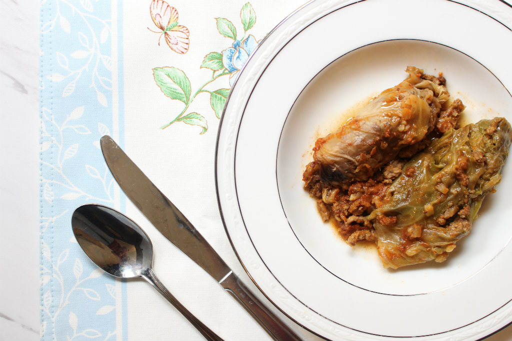 Slow Cooker Stuffed Cabbage