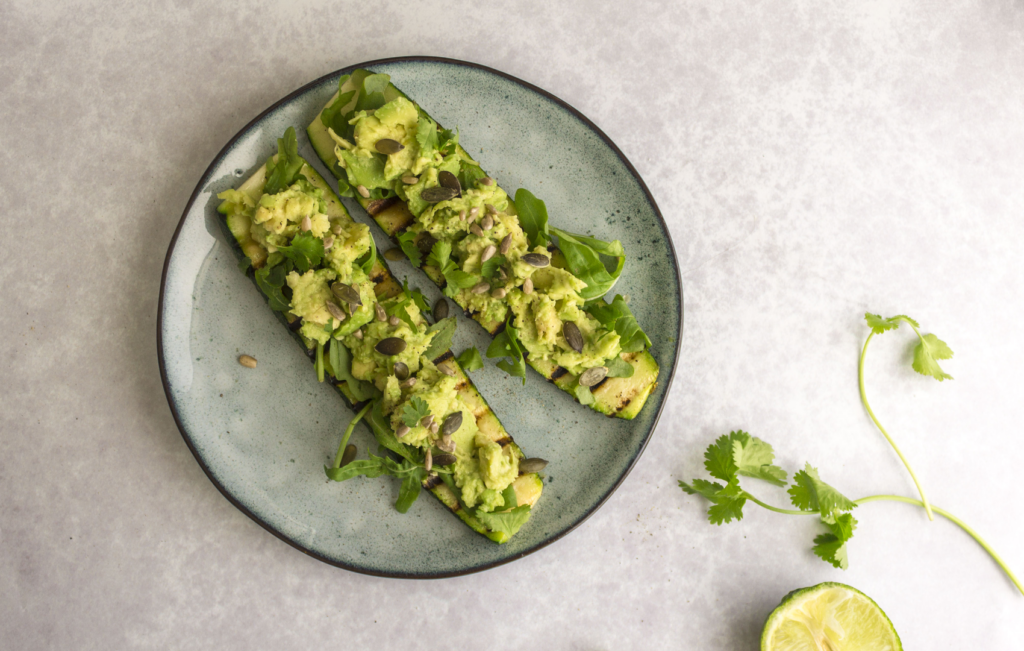 Vegan Grilled Zucchini Open Sandwich