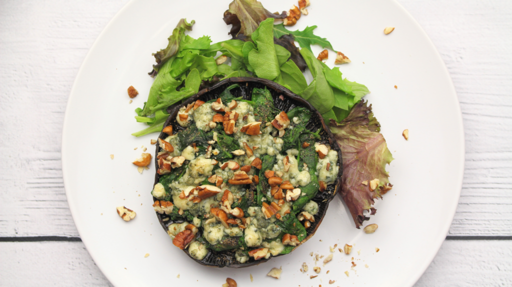 Spinach And Blue Cheese Stuffed Mushrooms