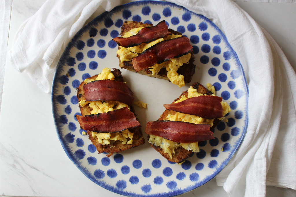 Open Faced French Toast Sandwich