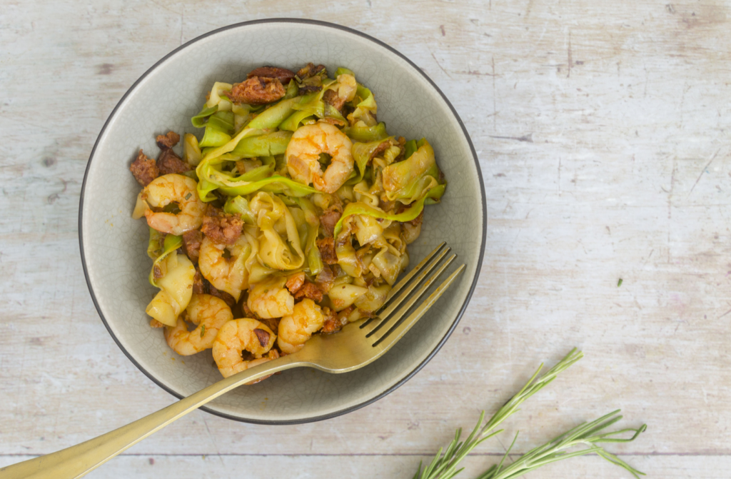 Jumbo Shrimp and Chorizo Spaghetti