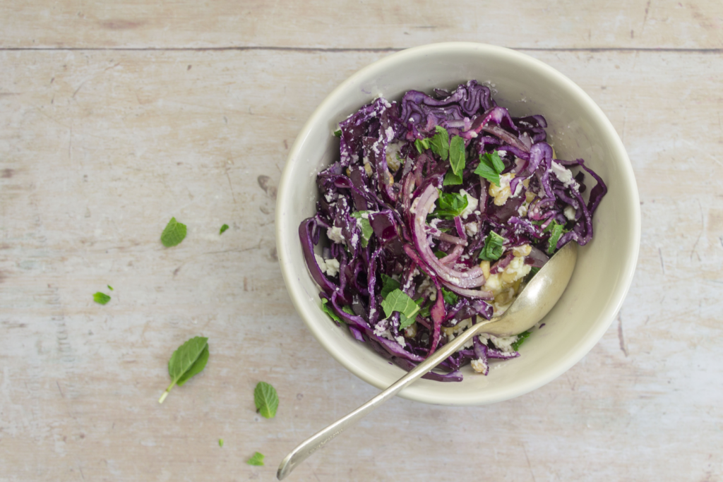 Red Cabbage and Goats Cheese Salad