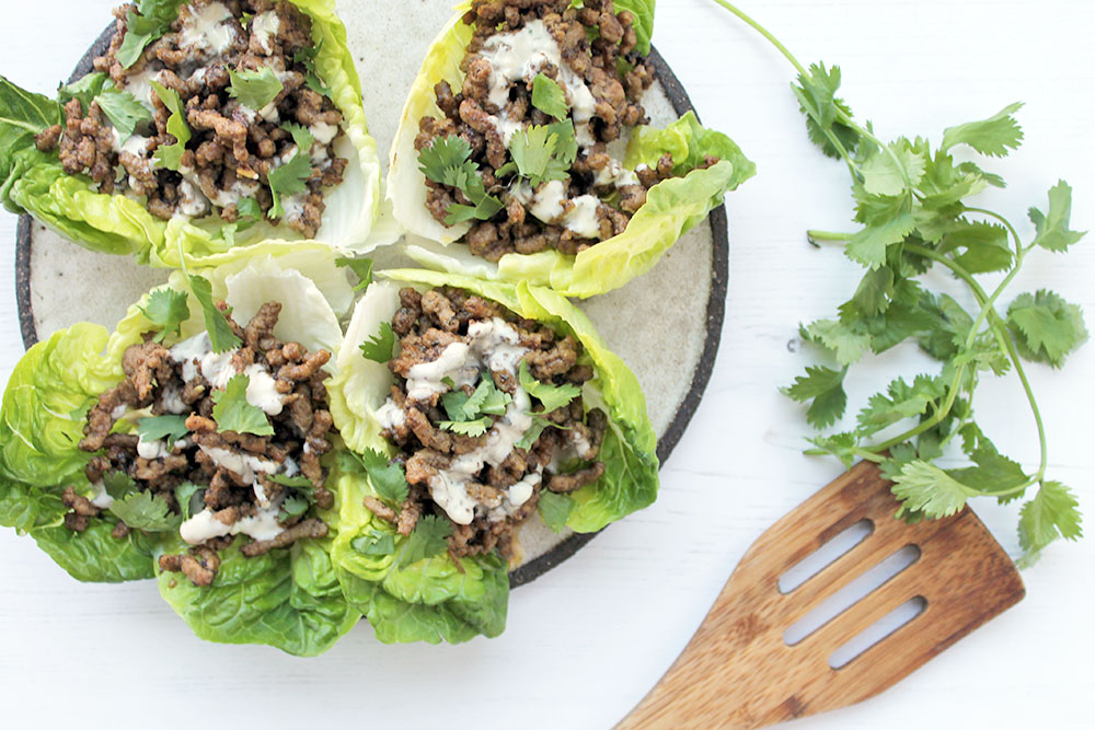 Beef Shawarma Lettuce Cups With Tahini Sauce