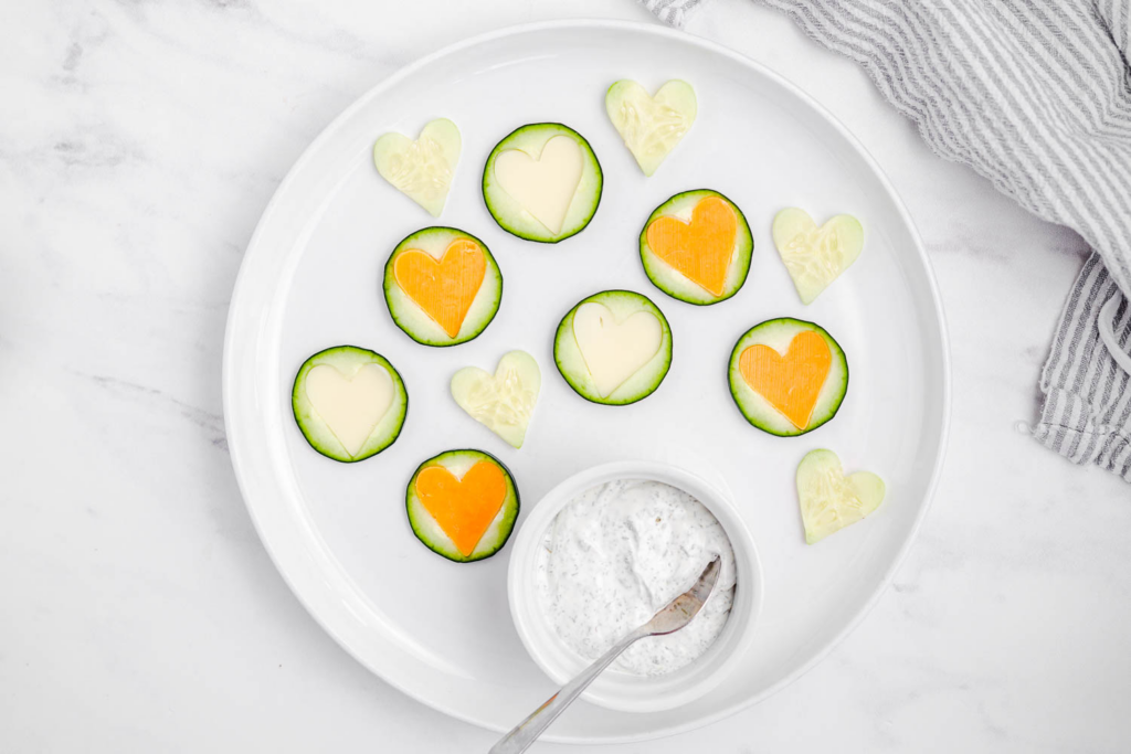 Kids' Cheesy Cucumbers and Sour Cream Ranch Dip