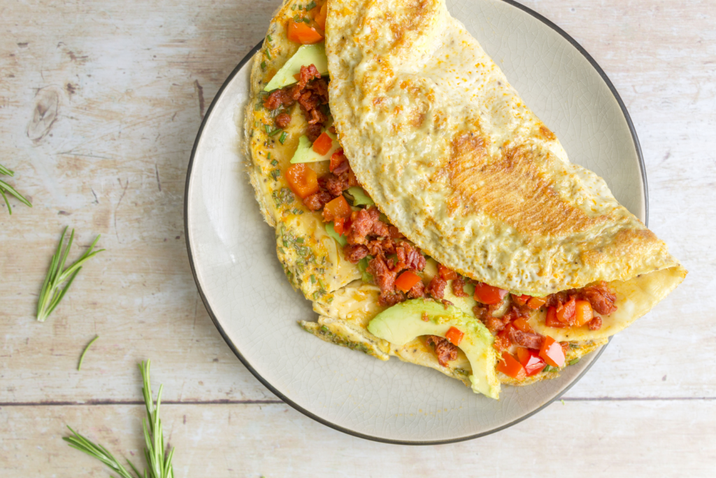 Chorizo and Bell Pepper Omelet