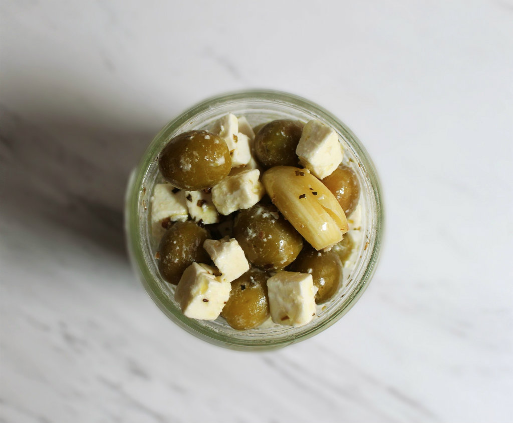 Herbed Green Olives And Feta