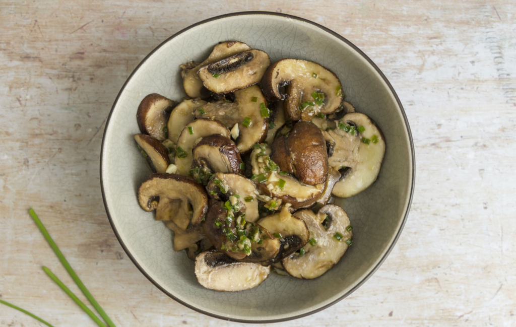 Cheese and Chive Mushrooms