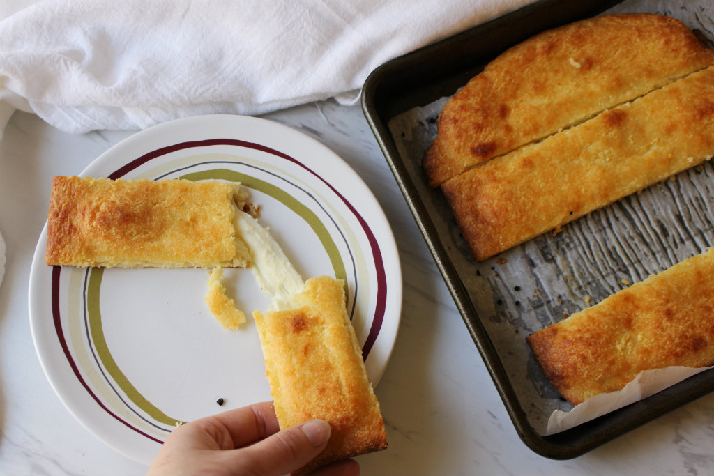 Cheesy Fathead Breadsticks