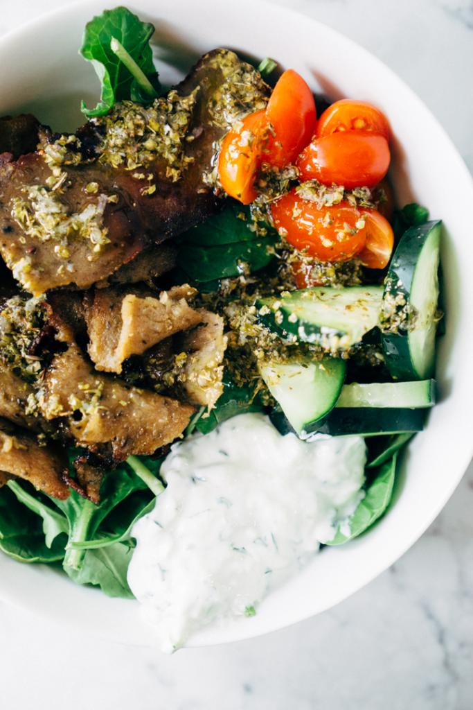 Gyro Bowls With Tzatziki Sauce