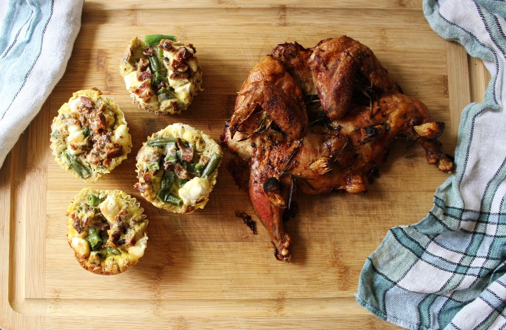 Holiday Cornish Hen w Bacon Green Bean Casserole Cups