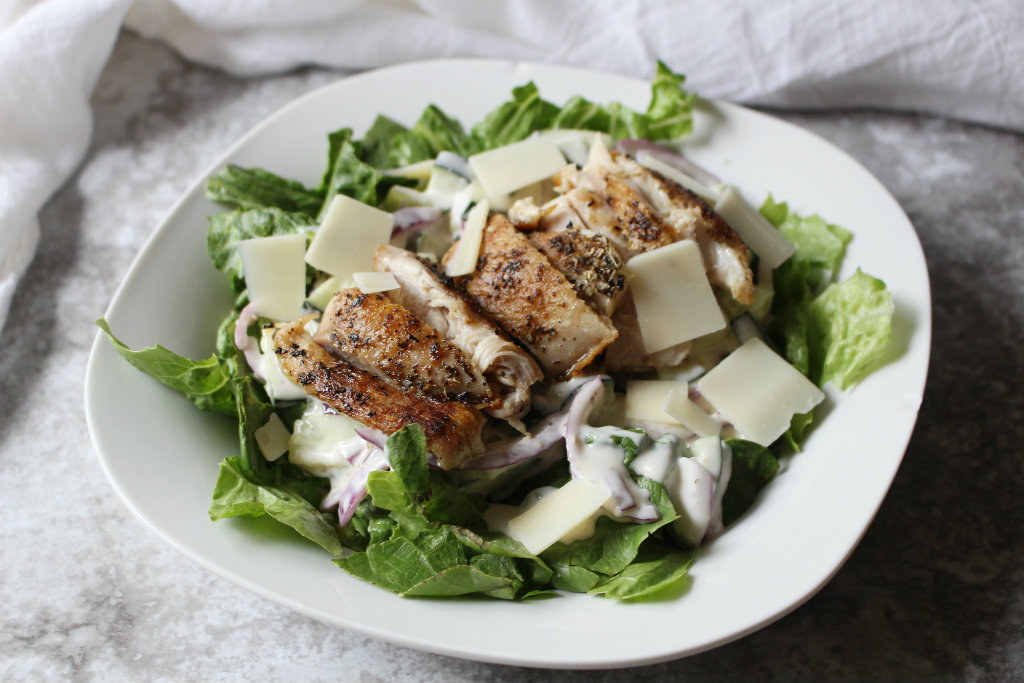 Cucumber Chicken Caesar Salad