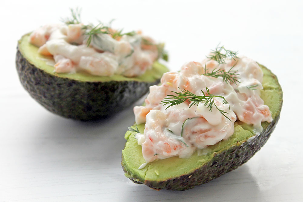 Smoked Salmon And Shrimp Avocado Boats