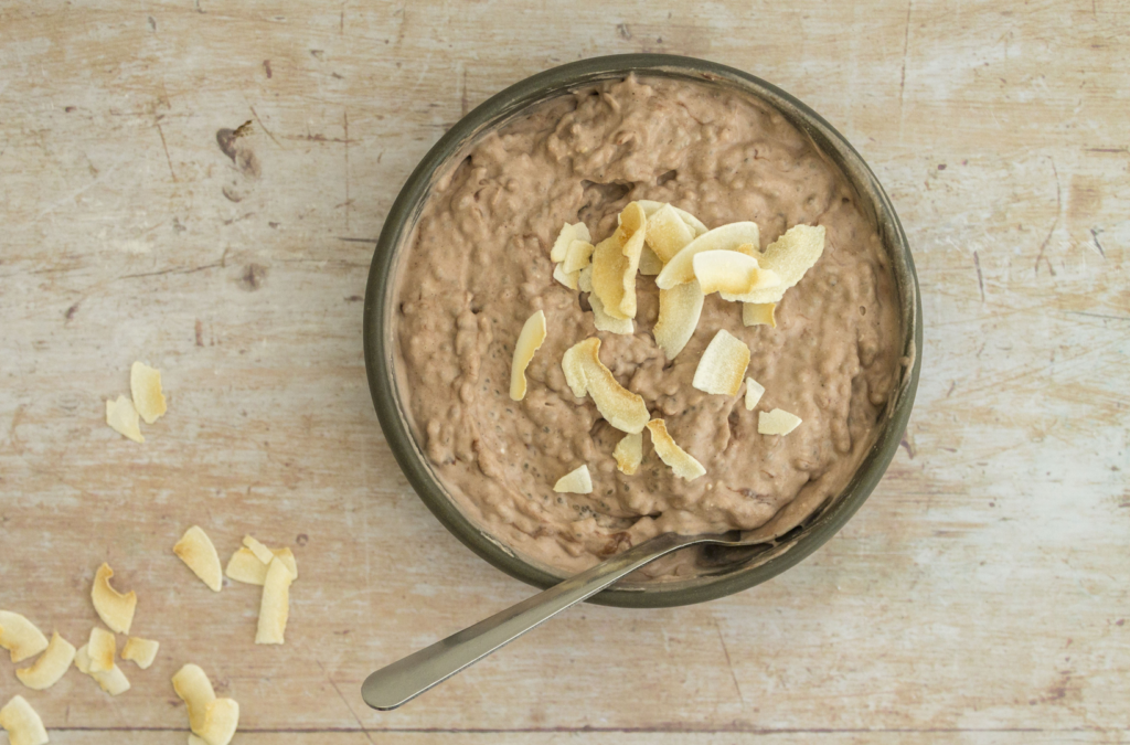 Chocolate And Coconut Chia Pudding