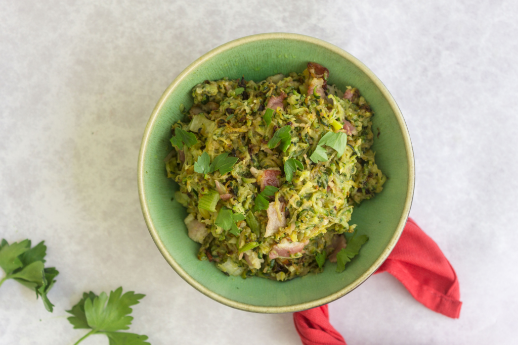 Bacon, Zucchini And Radish Hash