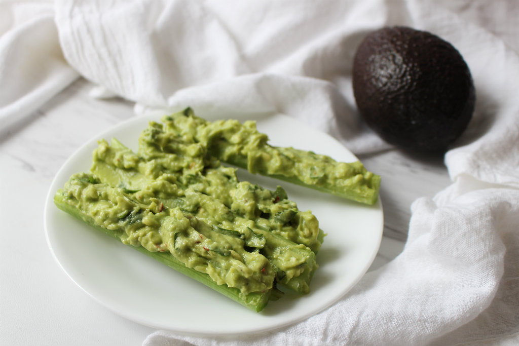 Guacamole In Celery Sticks