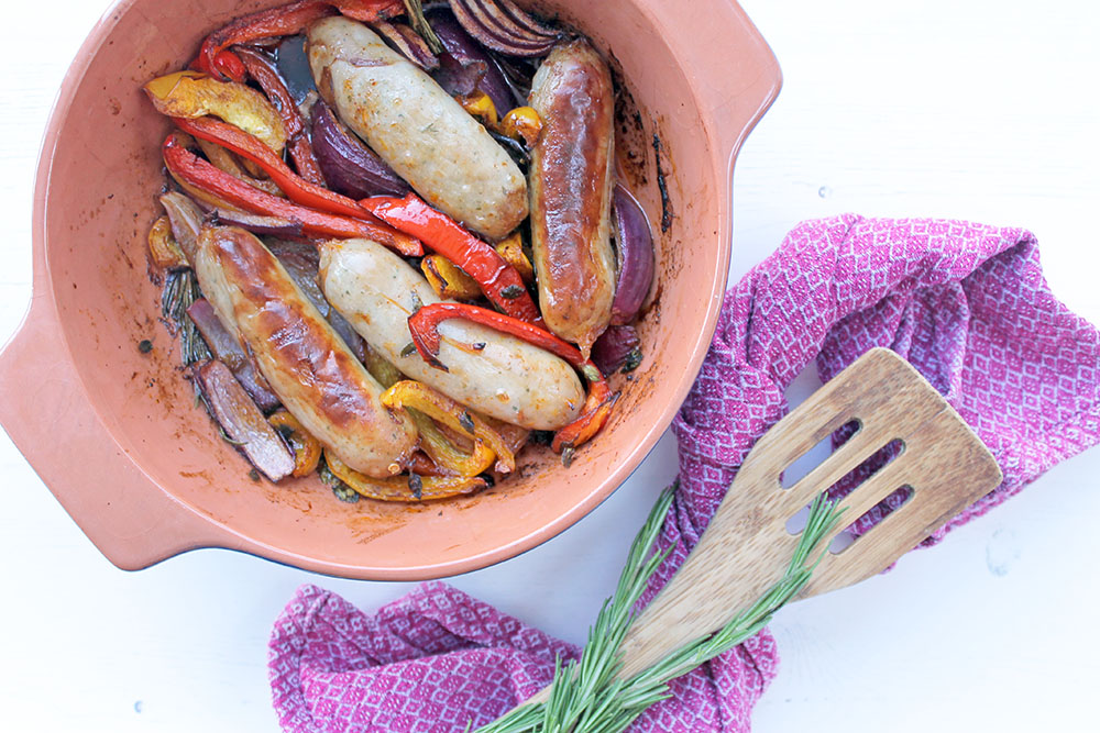 One Pot Sweet And Smokey Sausage With Peppers