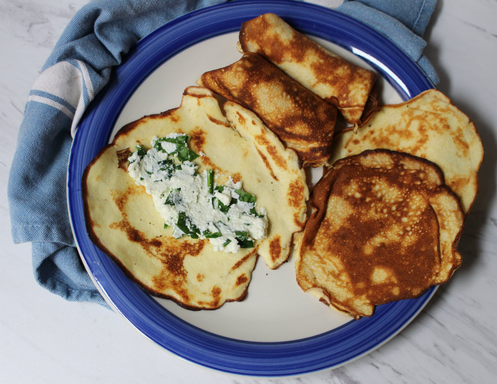 Crepes W/ Ricotta Spinach Filling