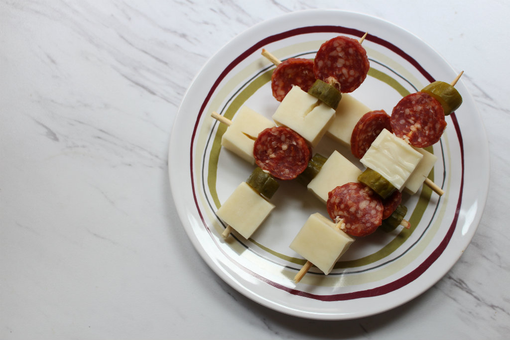 Salami Cheese And Pickle Sticks