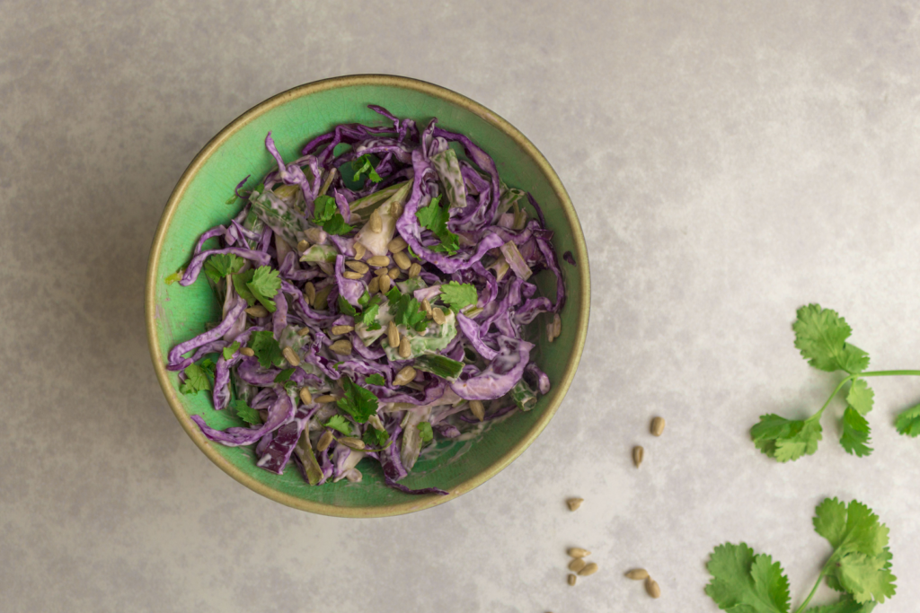 Crunchy Scallion And Red Cabbage Slaw