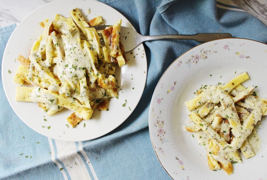 Egg Fast Dinner Noodles w Basil Cream Sauce