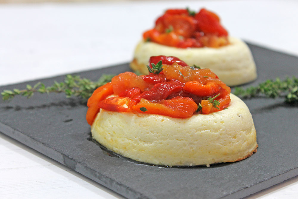 Baked Ricotta With Roasted Peppers And Tomatoes