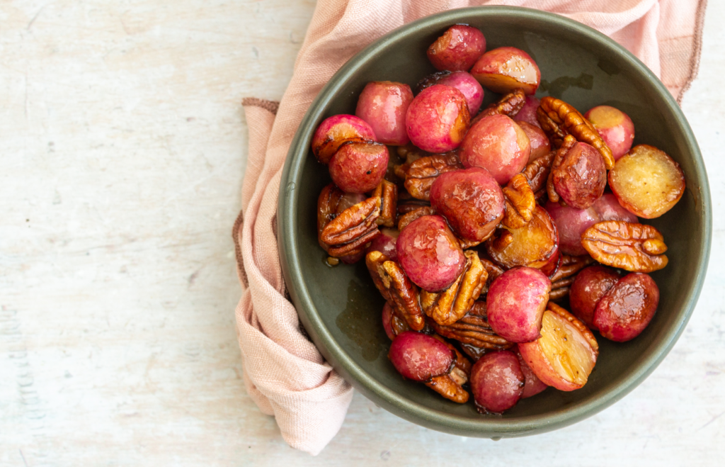 Sweet Pan-Fried Radishes and Pecans