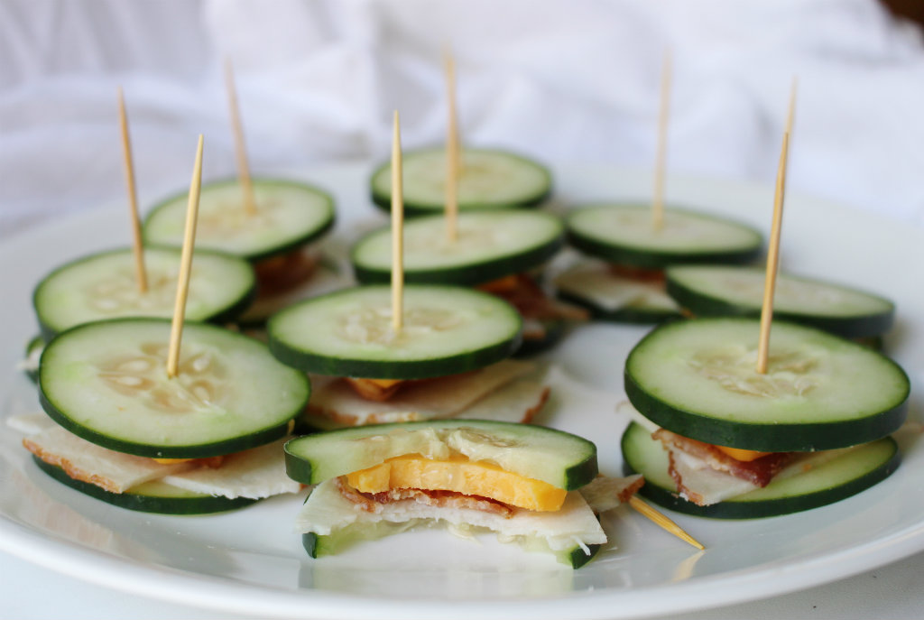 Bacon Turkey Cheddar Cucumber Bites