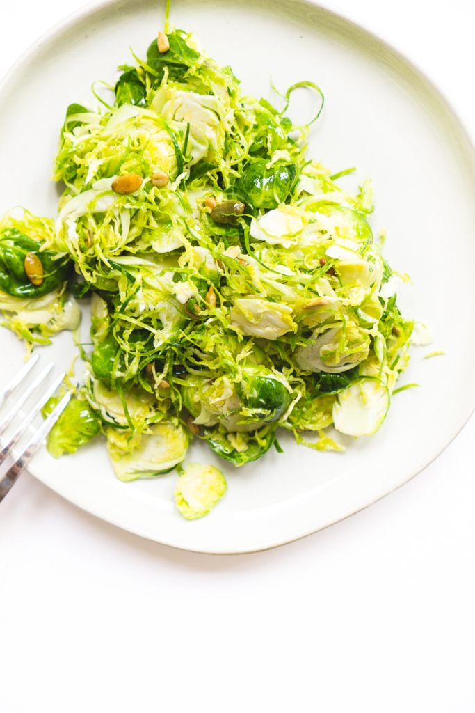 Crunchy Brussels Sprouts + Nut Salad