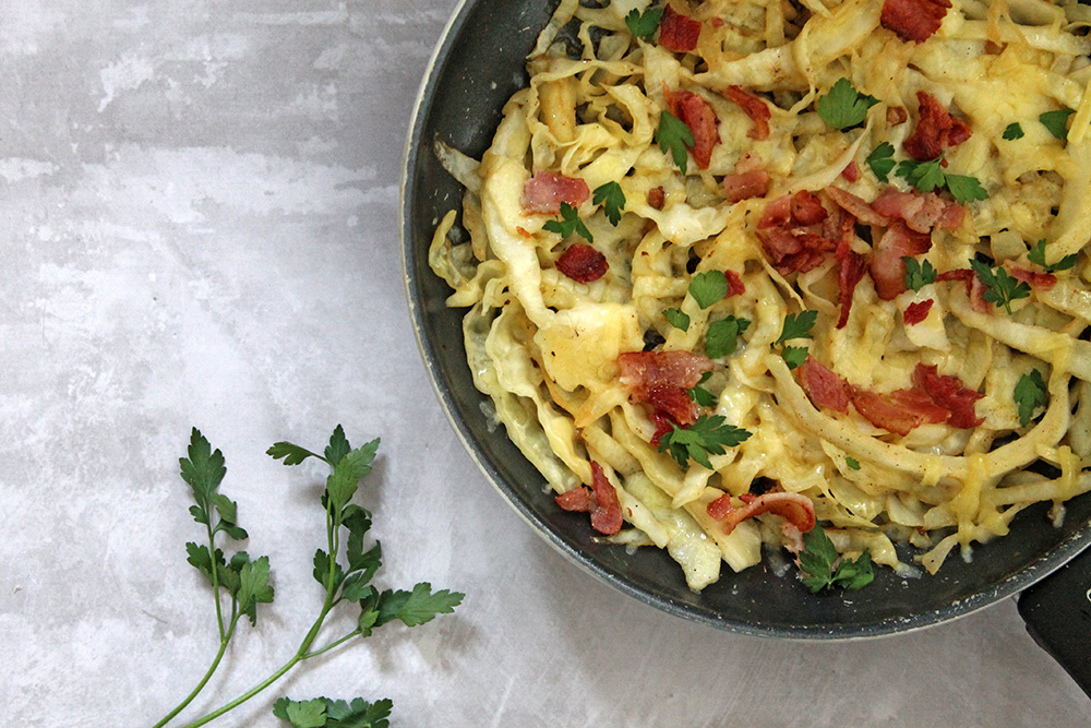 Cheesy Skillet Cabbage