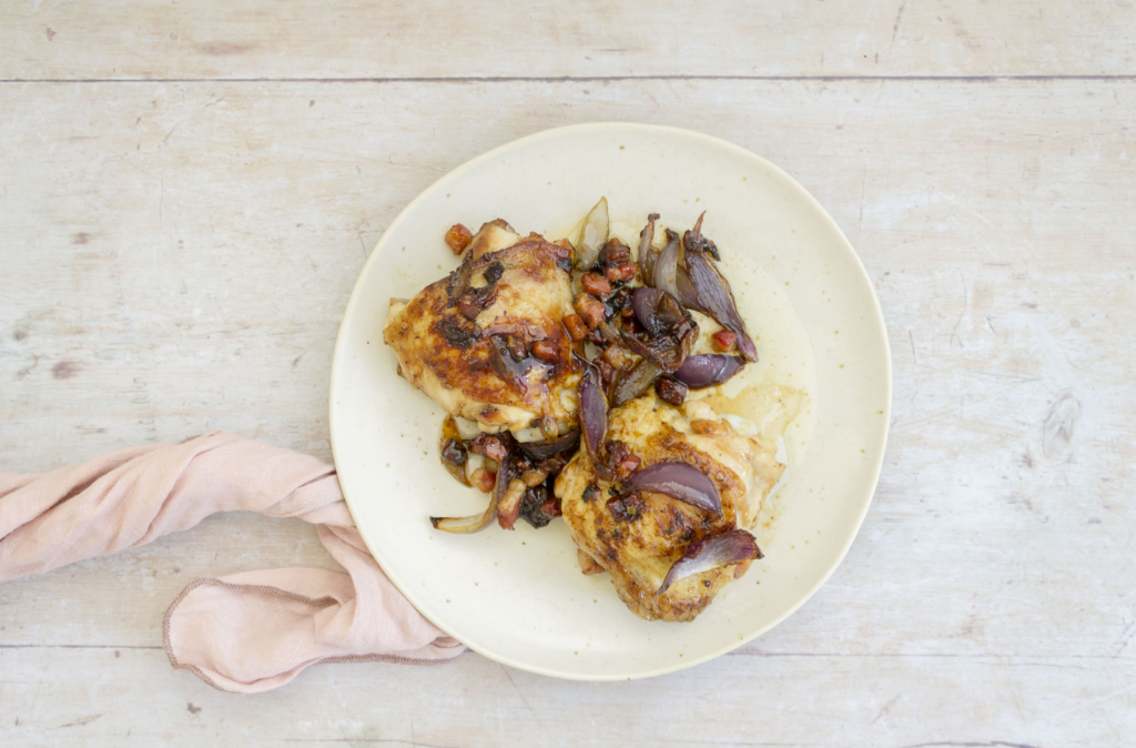 Maple Pancetta Chicken Thighs