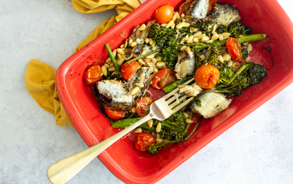 Sardine and Broccoli Tray Bake