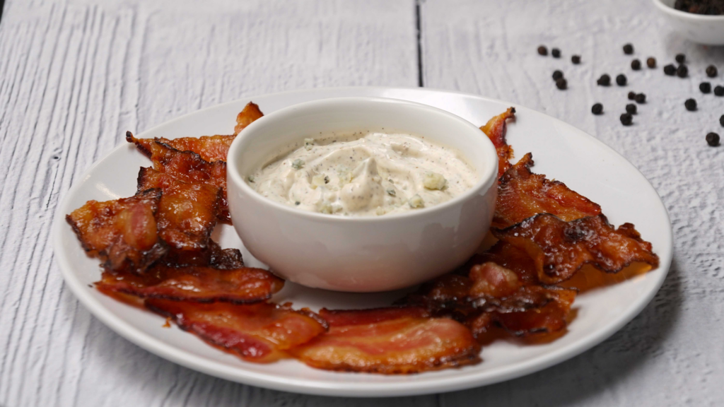 Bacon Chips with Blue Cheese Dip