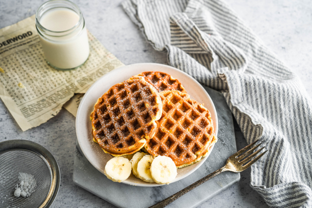 5 Ingredient Banana Bread Waffles