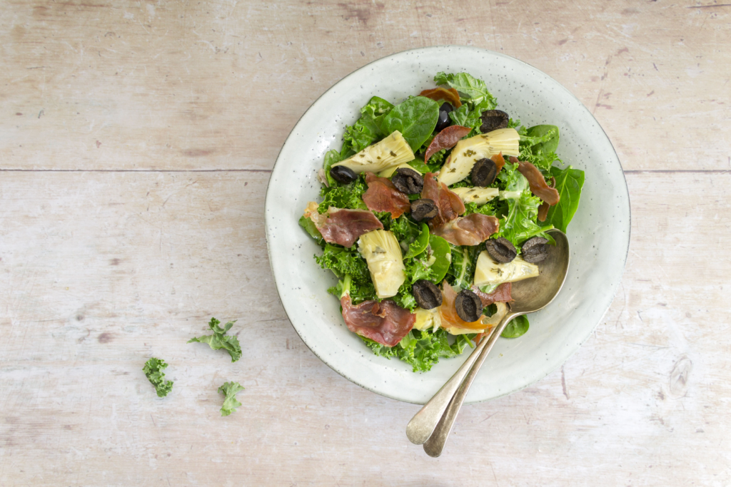 Prosciutto, Spinach and Kale Salad