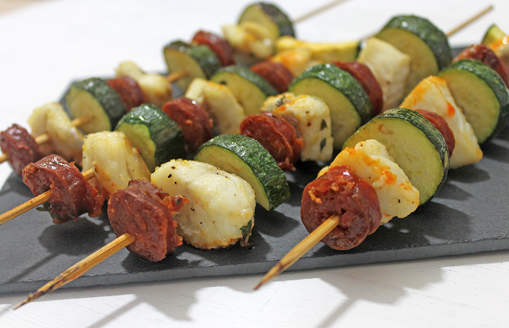 Cod And Chorizo Kebabs