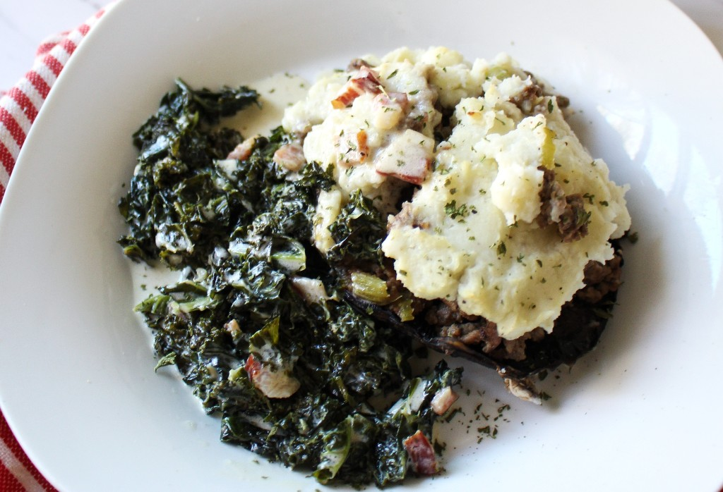 Portobello Shepherd's Pies w Colcannon Sauce